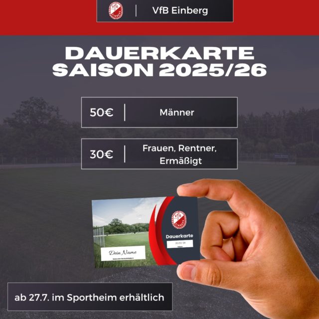 ⚽ Saisonstart am Sonntag! 🔥
Endlich geht’s wieder los – unsere Fußballer starten am Sonntag in die neue Saison! 🙌
Auch in diesem Jahr gibt es wieder Dauerkarten, die euch Eintritt zu allen Heimspielen unserer Fußballer und Fußballerinnen in dieser Saison ermöglichen. 💥
🎟 Erhältlich ab Sonntag im Sportheim!
Sichert euch eure Karte und unterstützt unser Team die ganze Saison über!