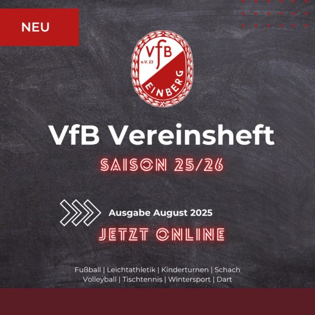 📢 Es ist soweit – unsere erste digitale Ausgabe ist online!
Ab sofort gibt’s das VfB-Vereinsheft monatlich und digital – mit allem, was unseren Verein bewegt:
⚽️ Berichte, Bilder & Termine
🏆 Die Wahl zum Fußballer / zur Fußballerin des Monats
🎧 Und ein exklusiver Podcast-Tipp mit unserem Physio Holger Stummer!
👉 Jetzt lesen, abstimmen & reinhören – überall dort, wo ihr gerade seid!
📲 Heft-Link in der Story. 🔴⚪